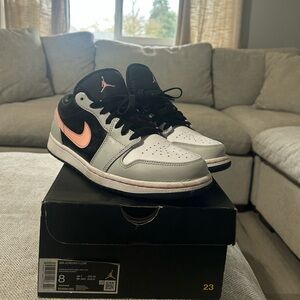 Nike Air Jordan 1 Low Black and Pink Men's Shoes